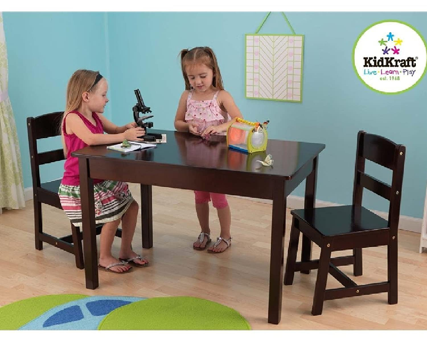 Kids Work Table
 KidKraft Espresso Table 2 Chair Set Rectangle Play Room