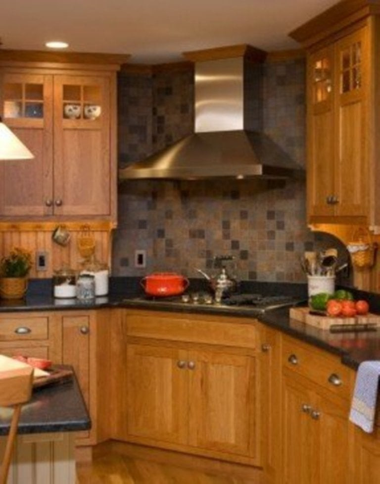 Kitchen Backsplash With Oak Cabinets
 Decorate Kitchen With Tile And Oak Cabinets Slate Floor