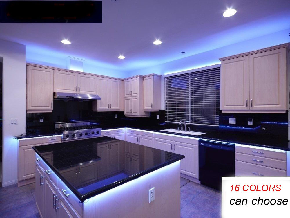 Kitchen Cabinet Led Strip Lighting
 Kitchen GlowUnder Cabinet RGB LED Light Strip 16ft SMD