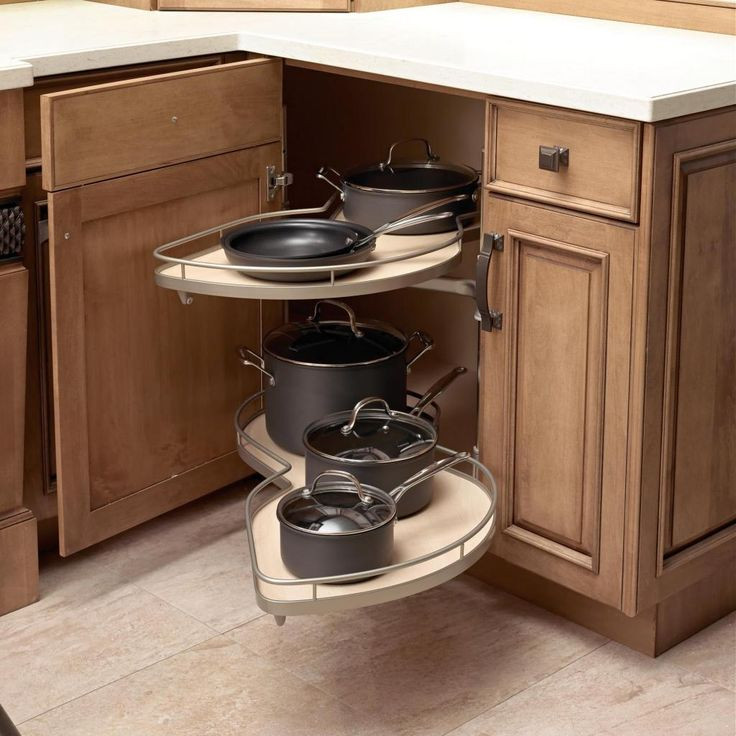 Kitchen Corner Cabinets Storage
 Contemporary Beautifully Curved Shelves That Give Corner