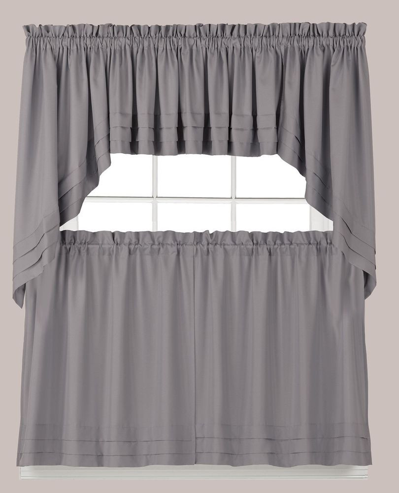 Kitchen Curtain Swag
 Holden Kitchen Curtain Gray Tiers Swags Valances