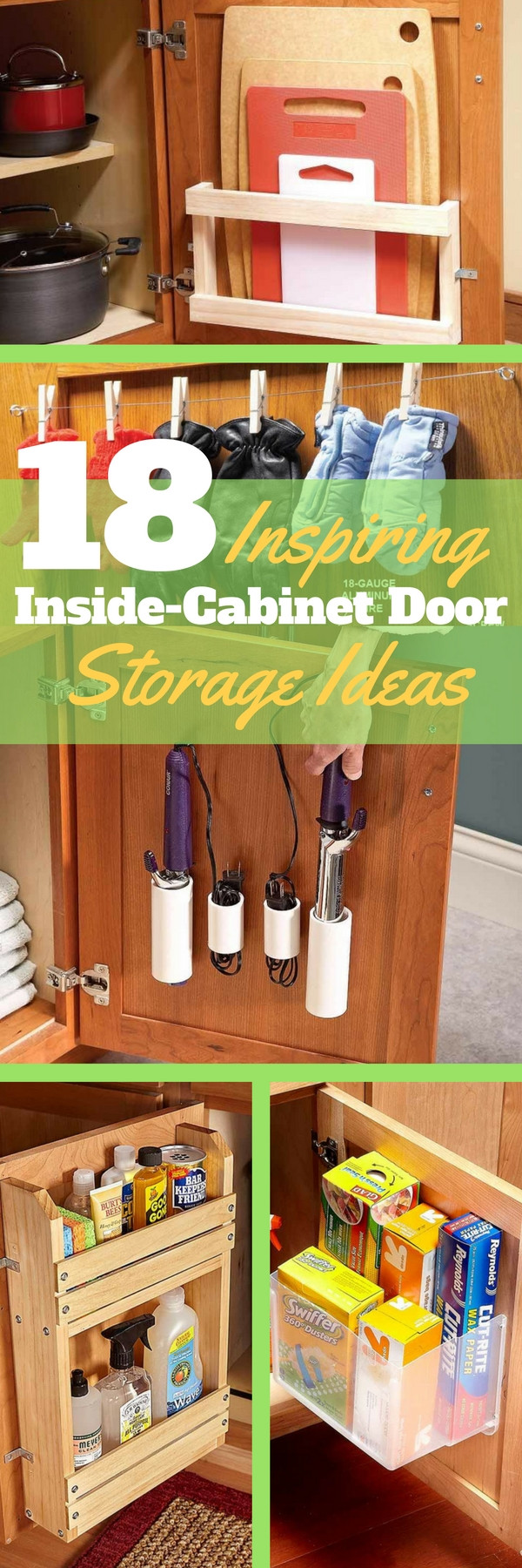 Kitchen Door Organizer
 18 Inspiring Inside Cabinet Door Storage Ideas