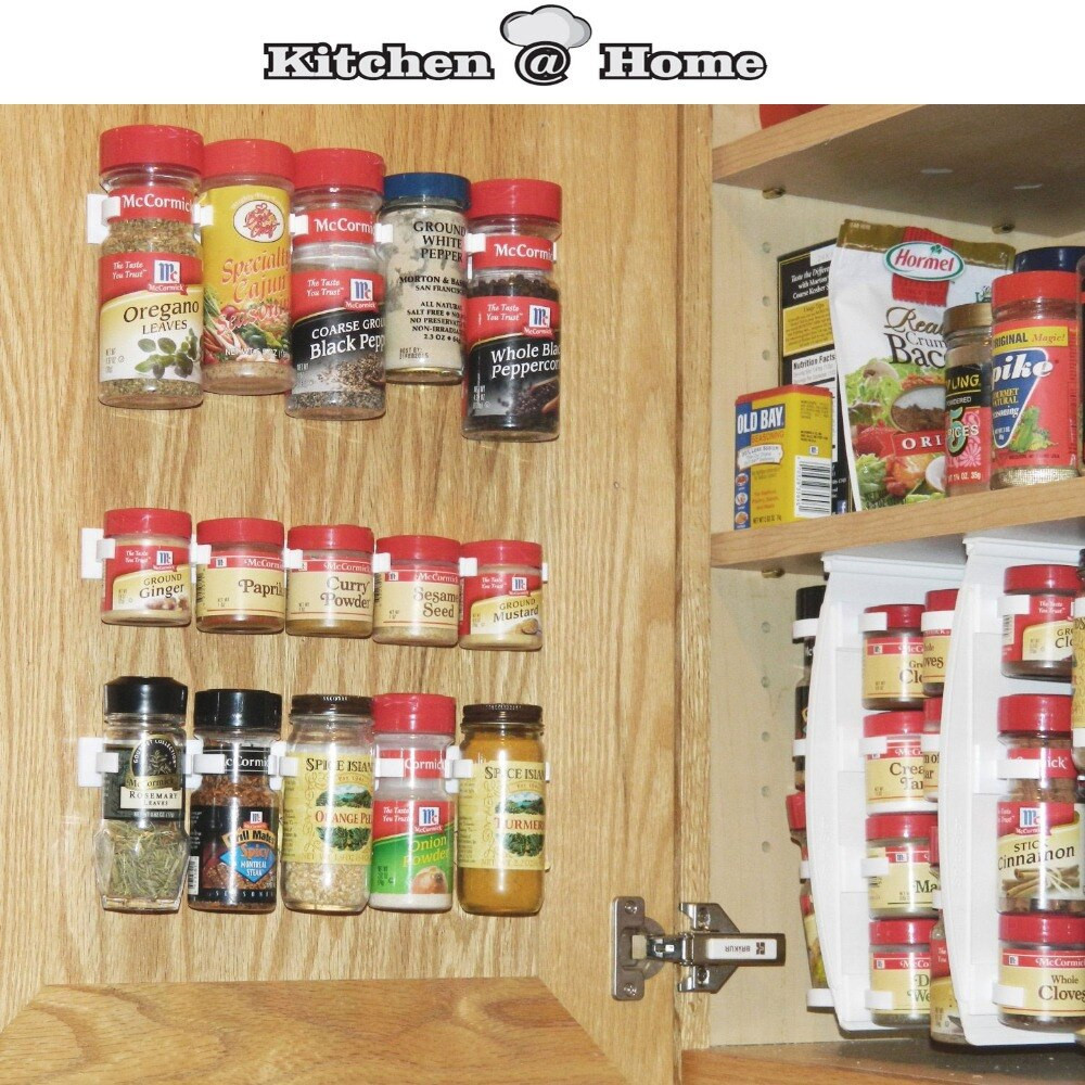 Kitchen Door Organizer
 Plastic Spice Gripper Wall Rack Storage Holders Flavoring