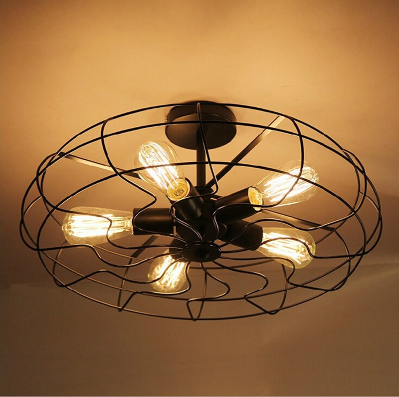 Kitchen Fans With Lights
 Vintage Industrial Fan Ceiling Lights American Country