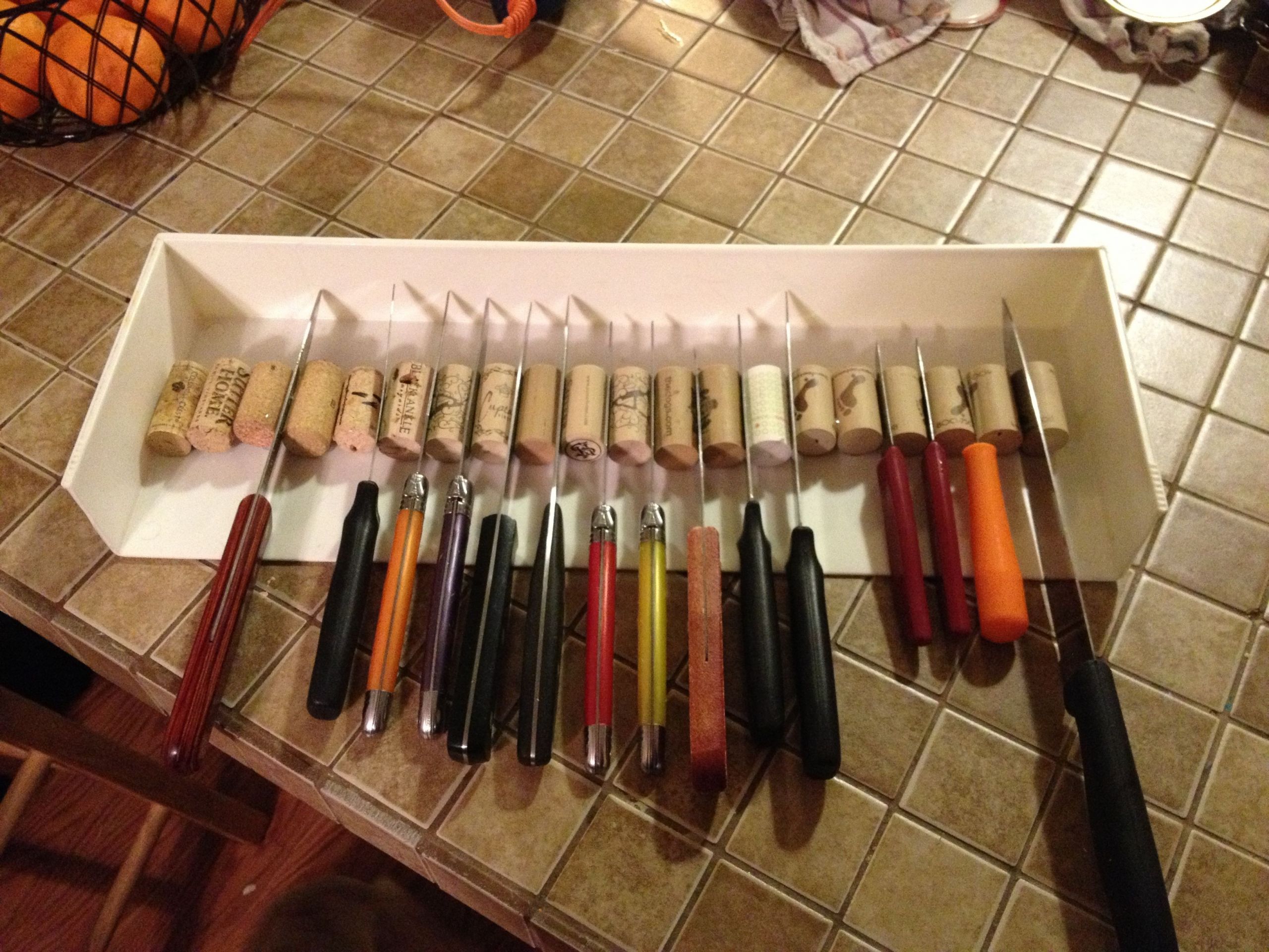Kitchen Knife Storage Ideas
 Awesome knife storage got the idea from cooks magazine