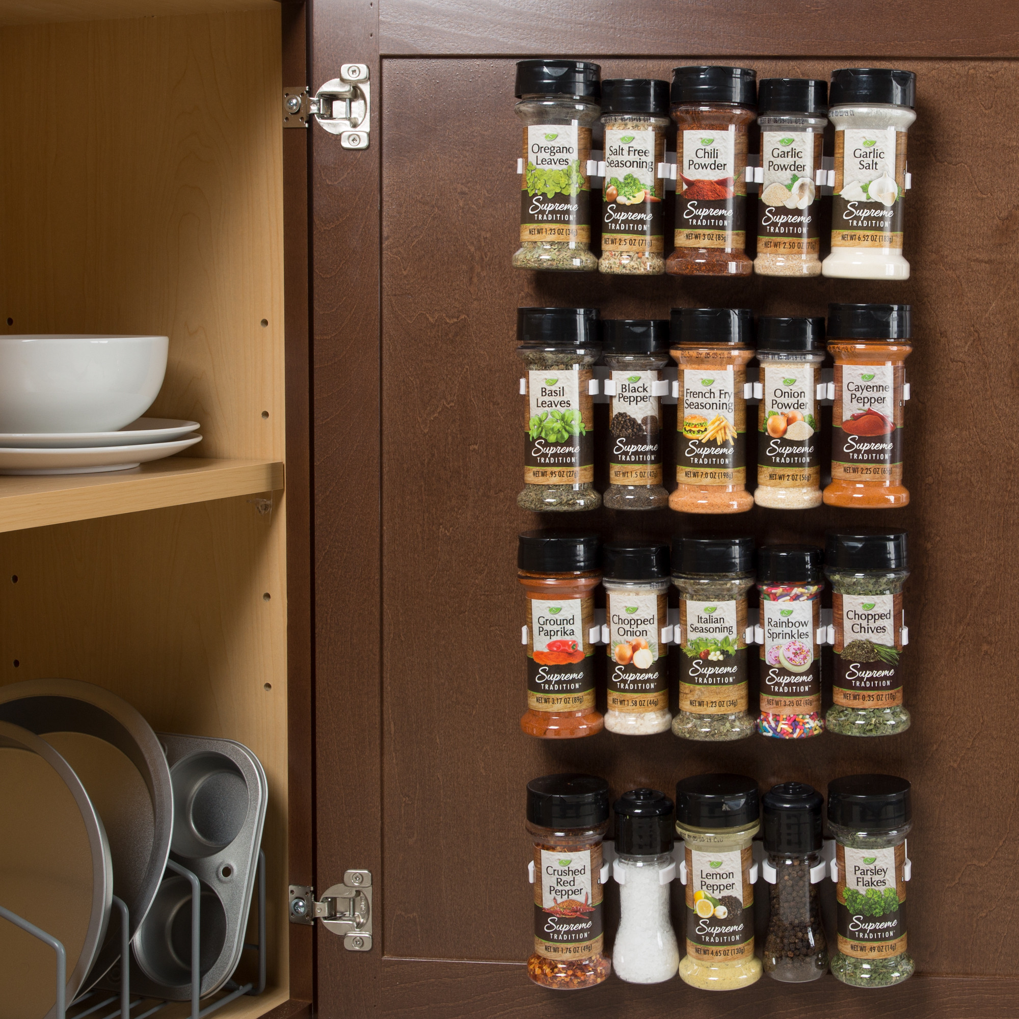Kitchen Spice Storage
 Spice Rack Organizer Cabinet Gripper Clip Strips for