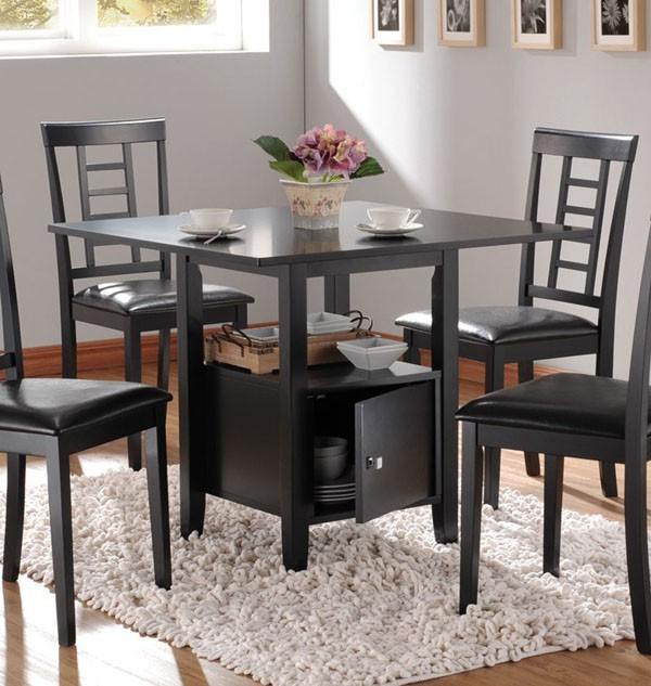 Kitchen Tables With Storage
 Acme Furniture Drew Black Dining Table with Storage