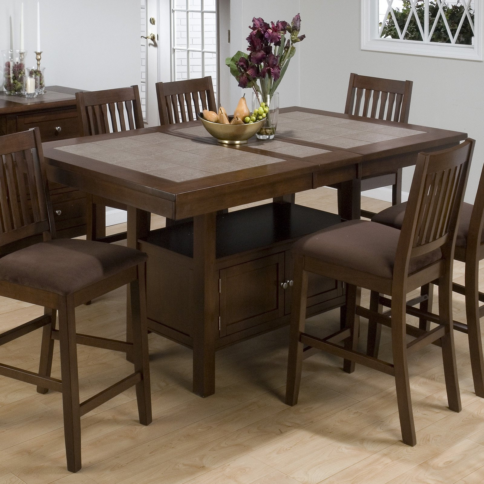Kitchen Tables With Storage
 Jofran Trumbull Tile Top Counter Height Storage Dining