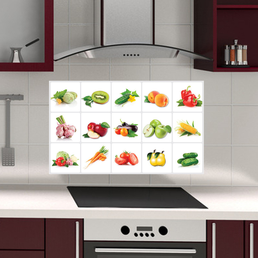 Kitchen Tiles Stickers
 cabinet fruit anti oil kitchen wall tile stickers