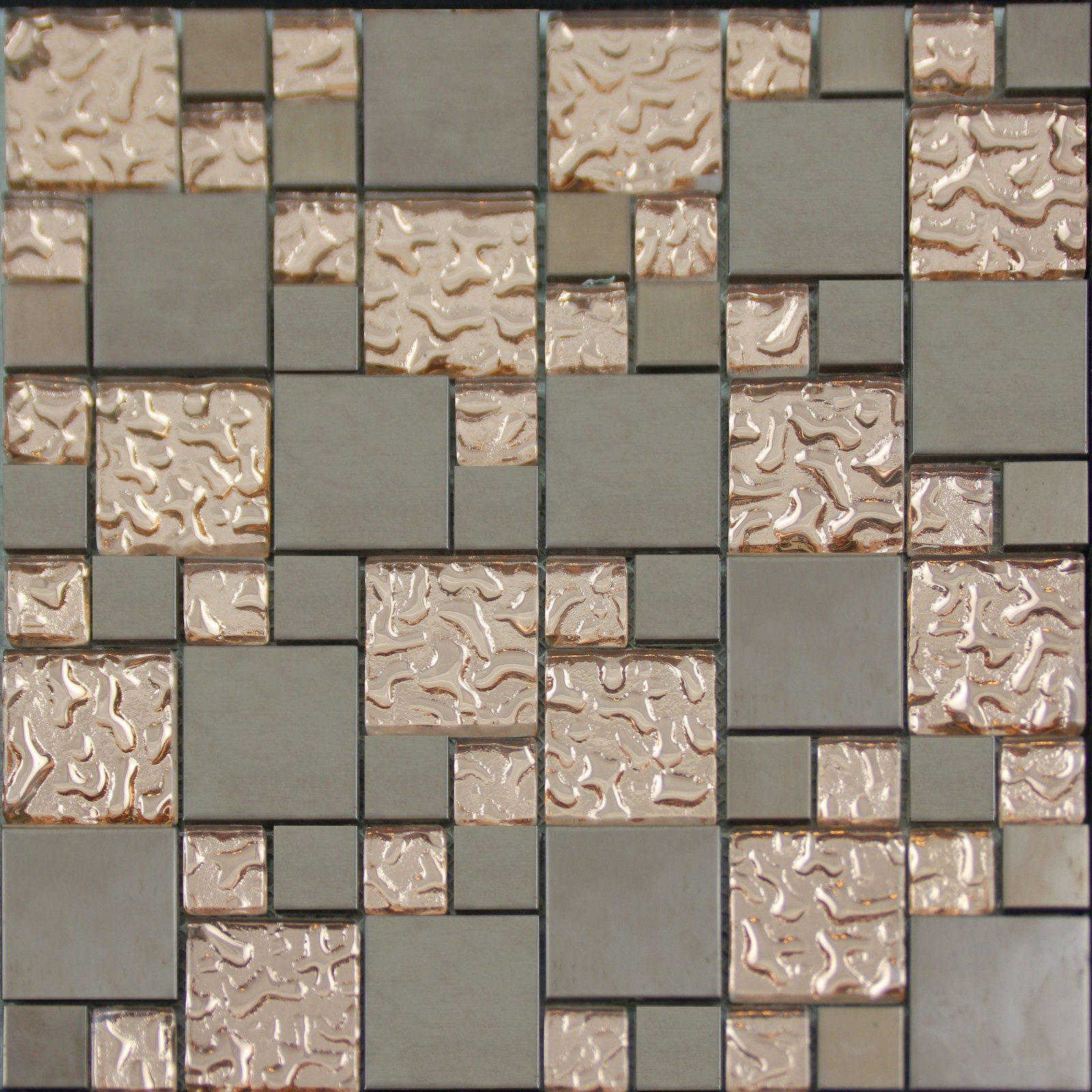 Kitchen Wall Tiles Design
 Copper Glass and Porcelain Square Mosaic Tile Designs