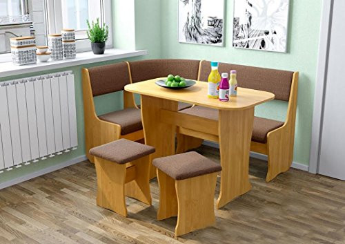 L Shaped Bench With Storage
 Ace Decore 4 Piece Fiji Breakfast Nook Dining Table Set L