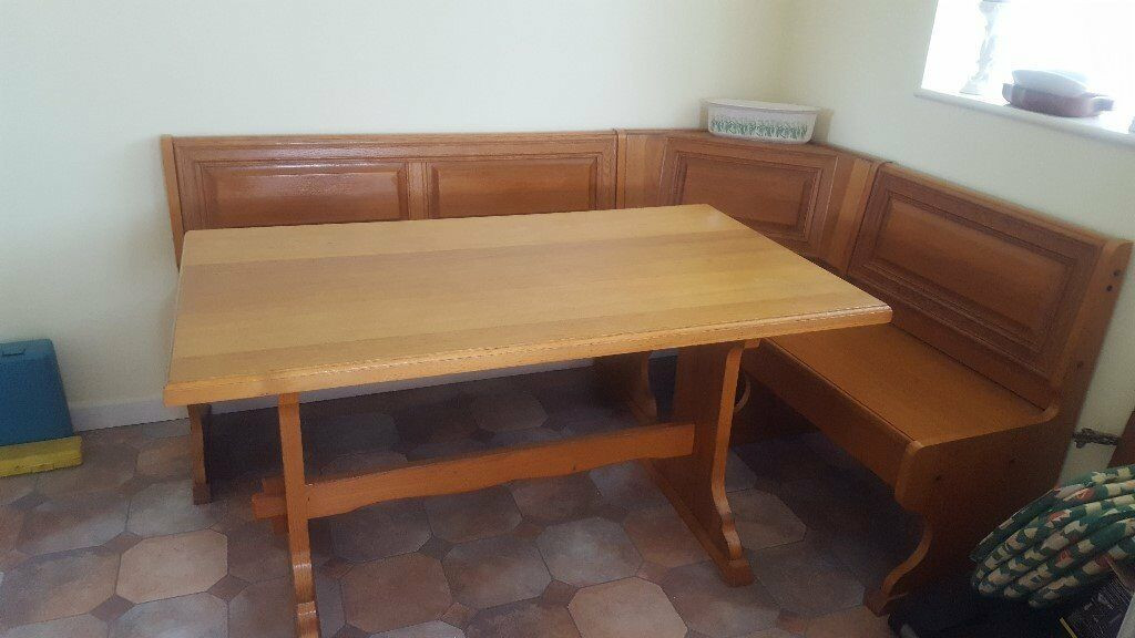 L Shaped Bench With Storage
 Oak dining table with matching l shaped bench seat unit
