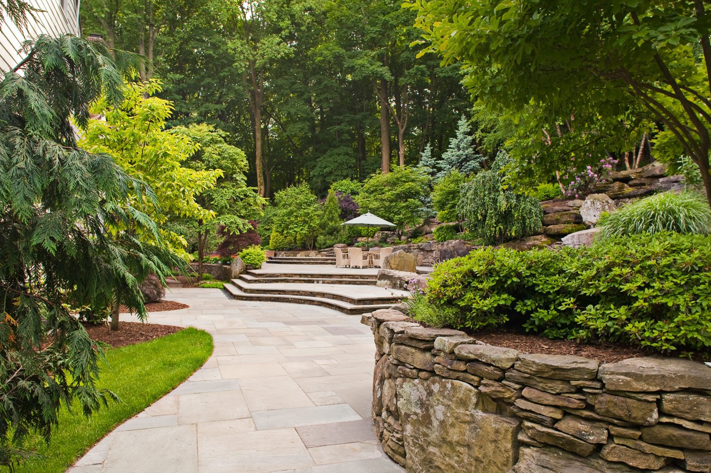 Landscape Design Nj
 Natural Stone Patio by Cording Landscape Design in NJ