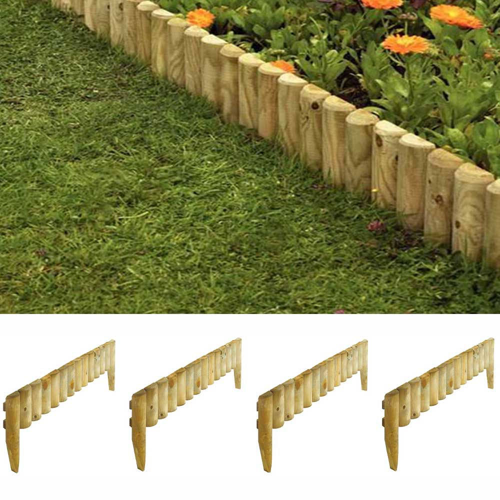 Landscape Fence Edging
 Wooden 12" Garden Border Fence Edging 4 Pack Pure