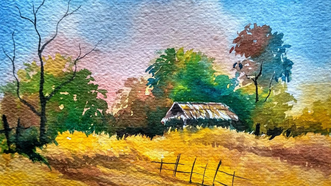 Landscape Painting Images
 Watercolor Landscape Painting Full Video Demonstration
