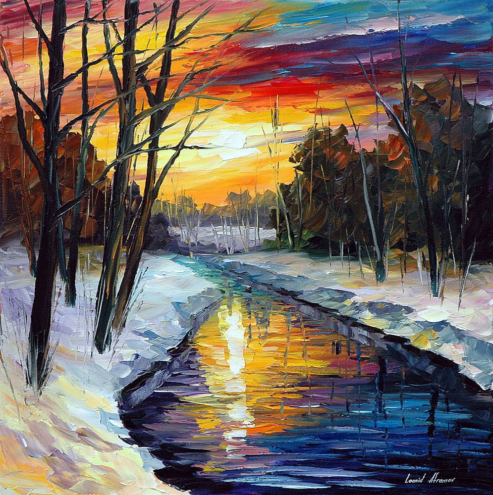 Landscape Painting Images
 WINTER 1 — PALETTE KNIFE Oil Painting Canvas By Leonid