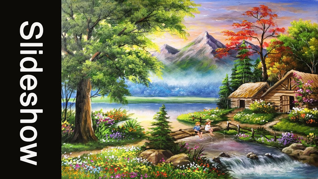 Landscape Paintings On Canvas
 Beautiful Landscape Acrylic Painting Slideshow version