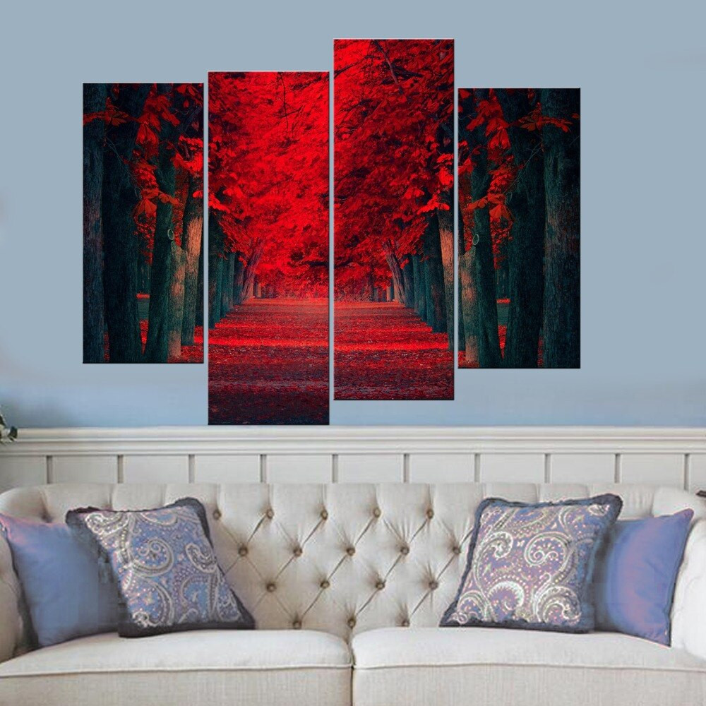 Large Bedroom Wall Art
 Red Forest Wall art for living room canvas print