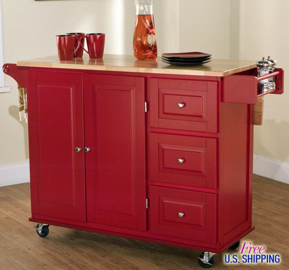 Large Kitchen Storage Cabinets
 Red Kitchen Cart Island Rolling Storage Cabinet Wood