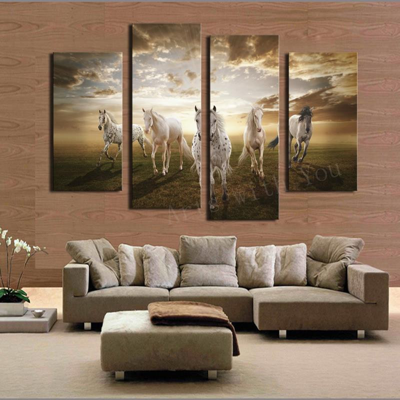 Large Living Room Wall Decor
 2017 Real Paintings Unframed Running Horse Hd Home