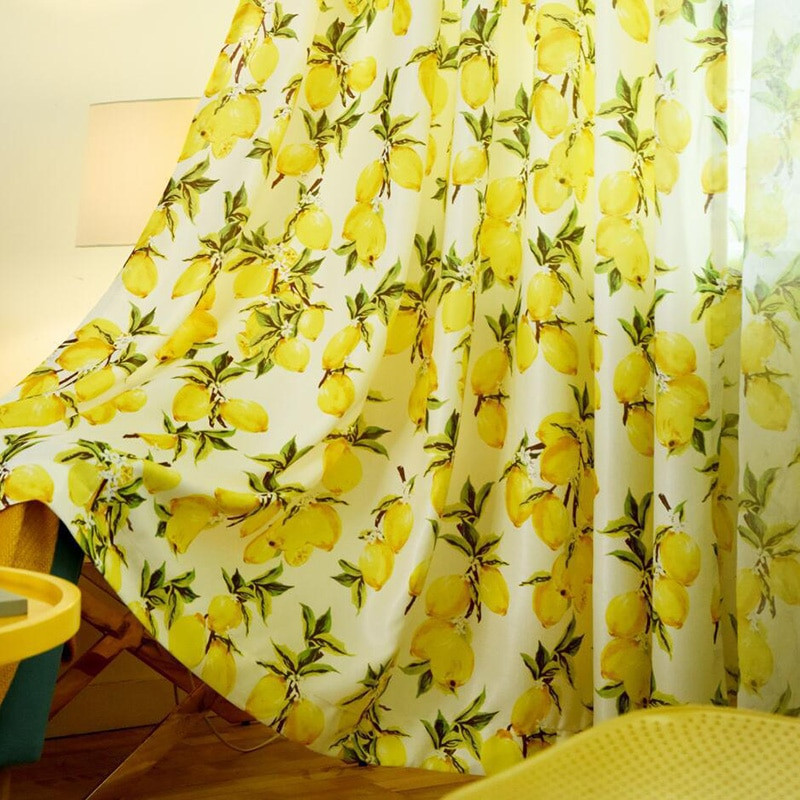 Lemon Kitchen Curtains
 Fresh Yellow Lemon Print Kitchen Curtains for Children s