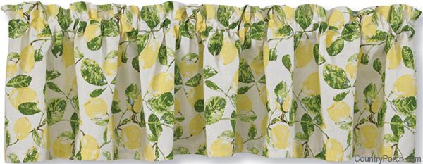 Lemon Kitchen Curtains
 Lemon Valance Curtains