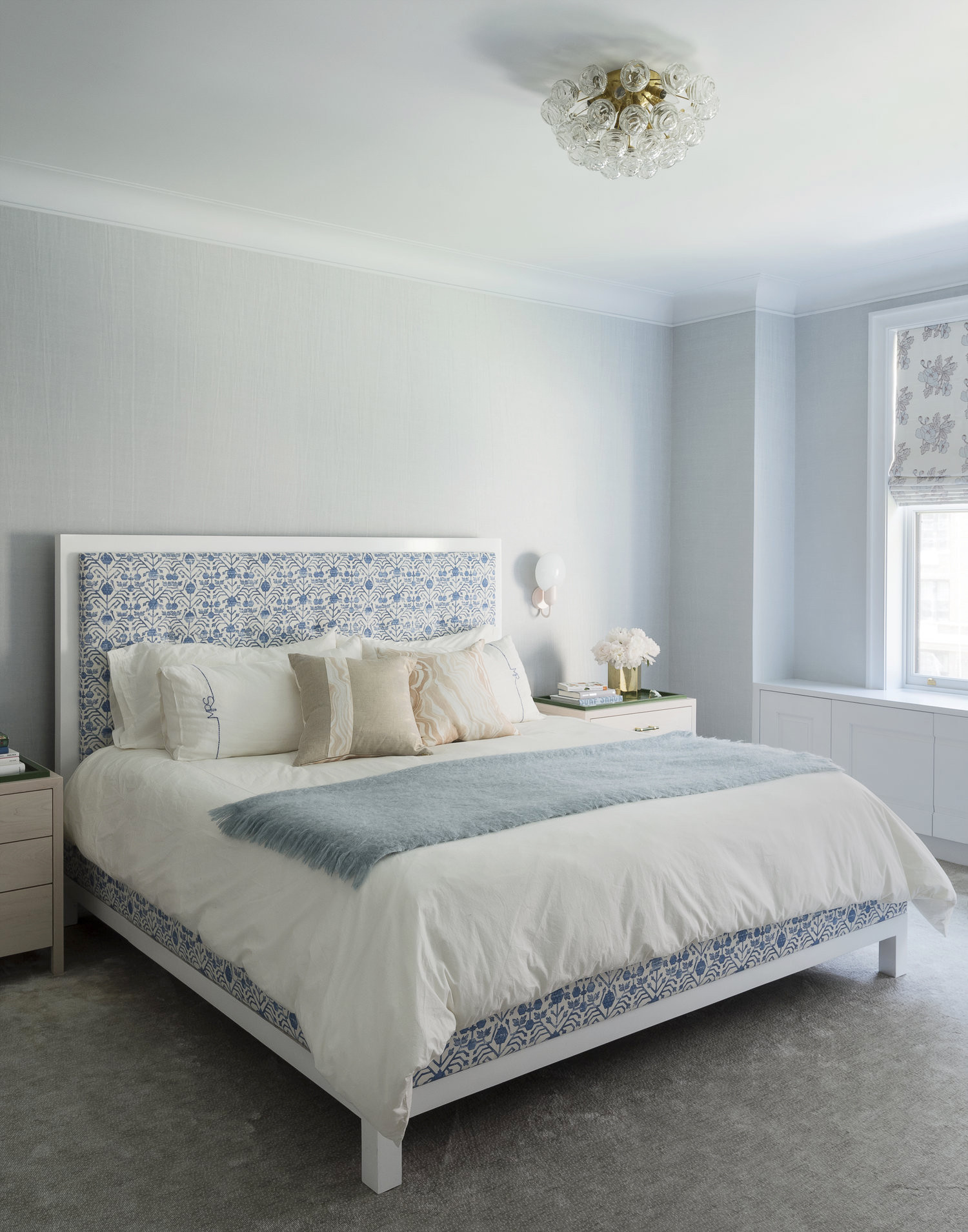 Light Blue And Grey Bedroom
 House Tour Playful & Chic on Park Avenue coco kelley
