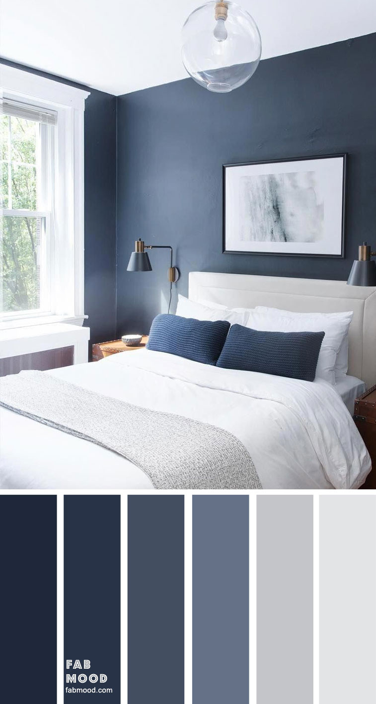 Light Blue And Grey Bedroom
 Dark blue and light grey bedroom color scheme