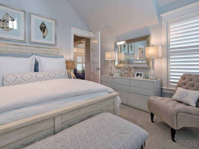 Light Blue And Grey Bedroom
 Soft shades of light blue and gray makes this guest