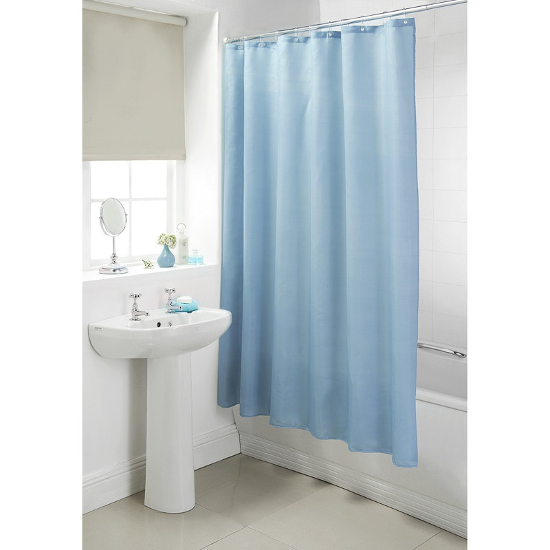 Light Blue Bathroom Accessories
 Plain Shower Curtain Light Blue