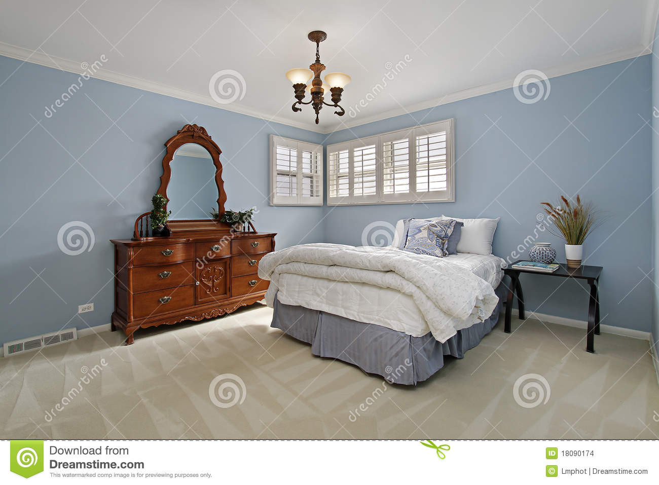 Light Blue Master Bedroom
 Master Bedroom With Light Blue Walls Stock Image