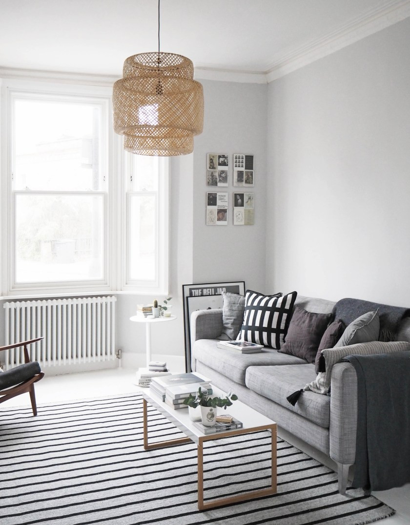 Light Gray Living Room
 My living room makeover – painted white floors and light