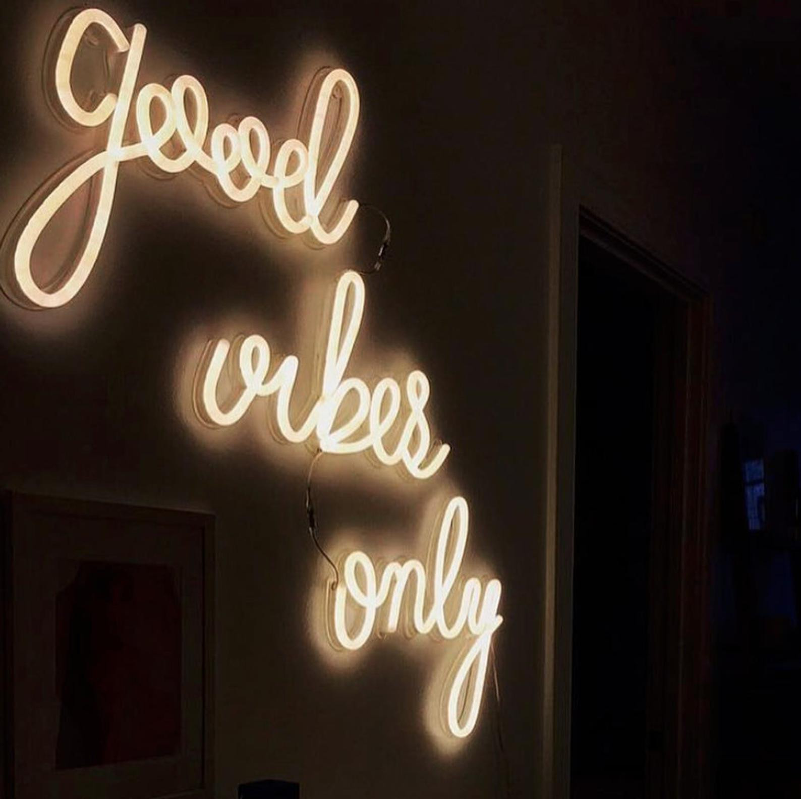 Light Up Signs For Bedroom
 Good vibes only Sign Light Home Decor Wedding Custom in