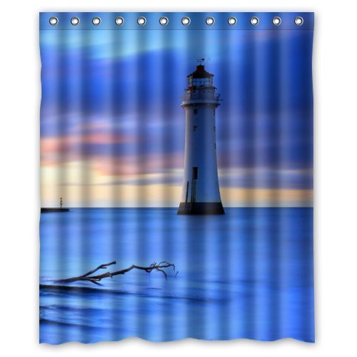 Lighthouses Bathroom Accessories
 GreenDecor Lighthouse Waterproof Shower Curtain Set with