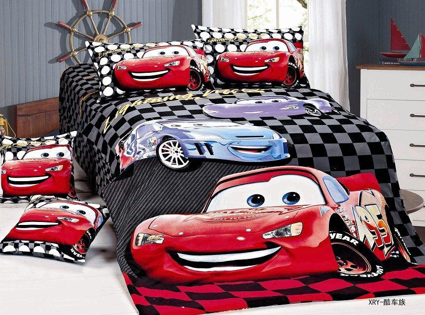 Lightning Mcqueen Bedroom Set
 Cartoon Lightning McQueen Cars bedding sets Children