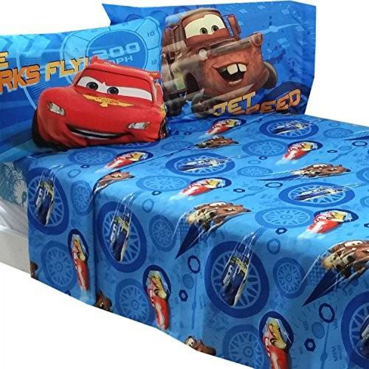 Lightning Mcqueen Bedroom Set
 4pc Disney Cars Full Bed Sheet Set Lightning McQueen City