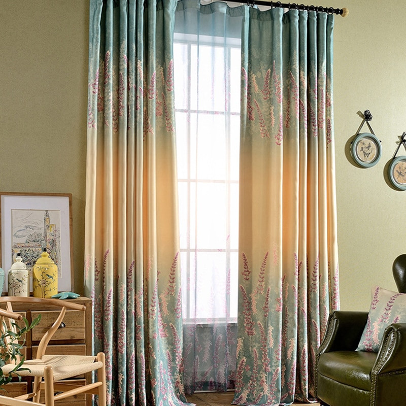 Living Room Blackout Curtains
 American Style Thermal Insulated Curtains Purple Lavender
