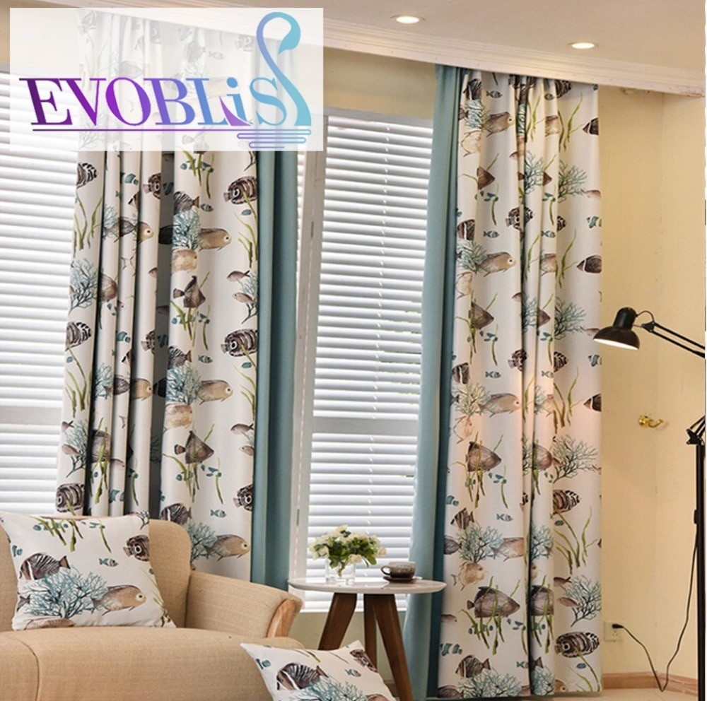 Living Room Blackout Curtains
 2018 New modern fish curtains for living room blackout