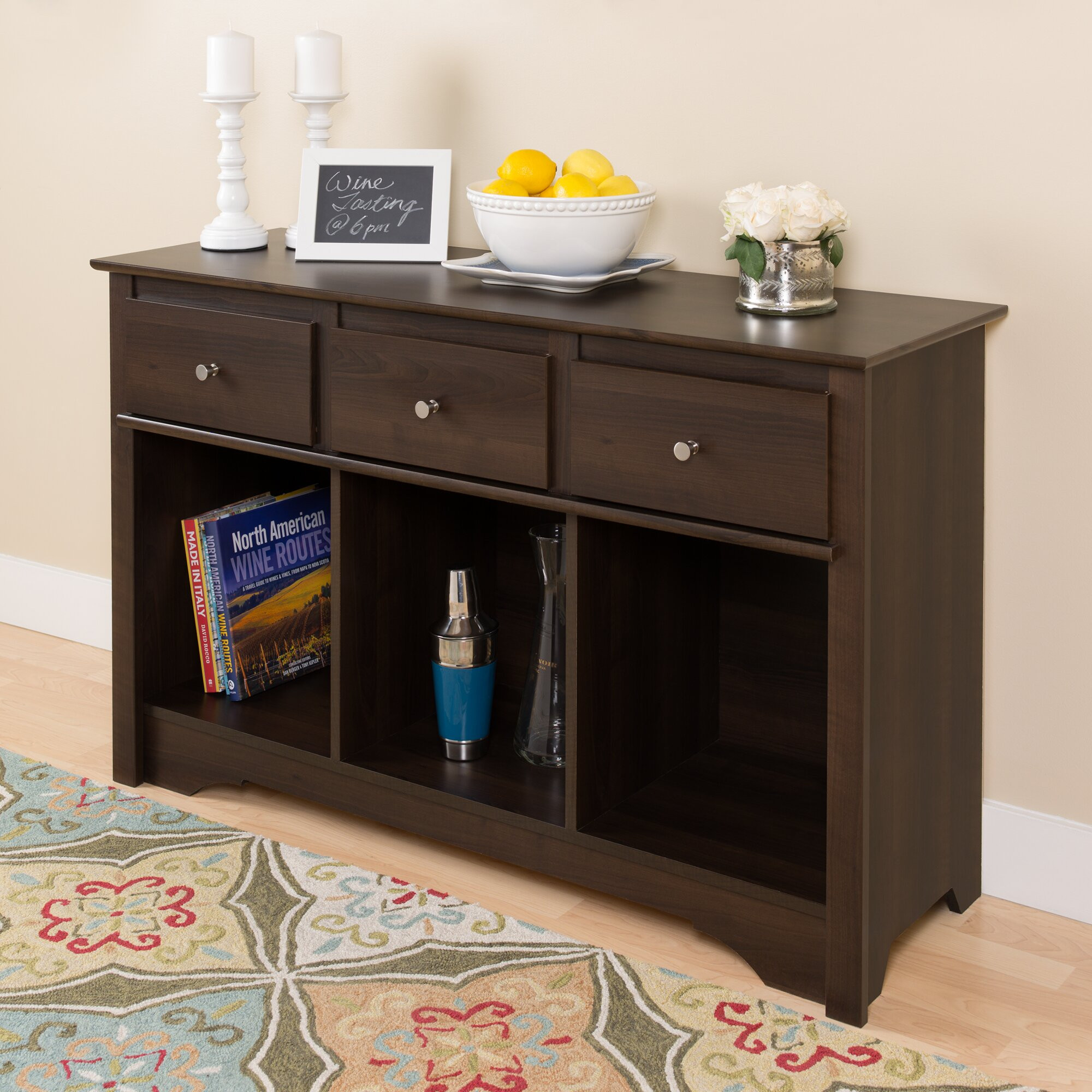 Living Room Console Table
 Prepac Living Room 3 Drawer Console Table & Reviews