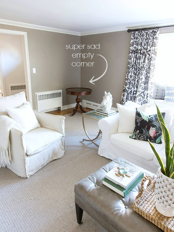 Living Room Corner Decorating Ideas
 Bye bye Bench Hello HomeGoods Finds Filling an Empty