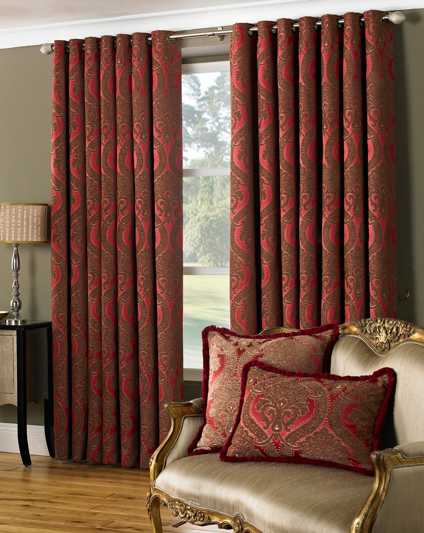 Living Room Curtains Design
 Burgundy Curtains for Living Room