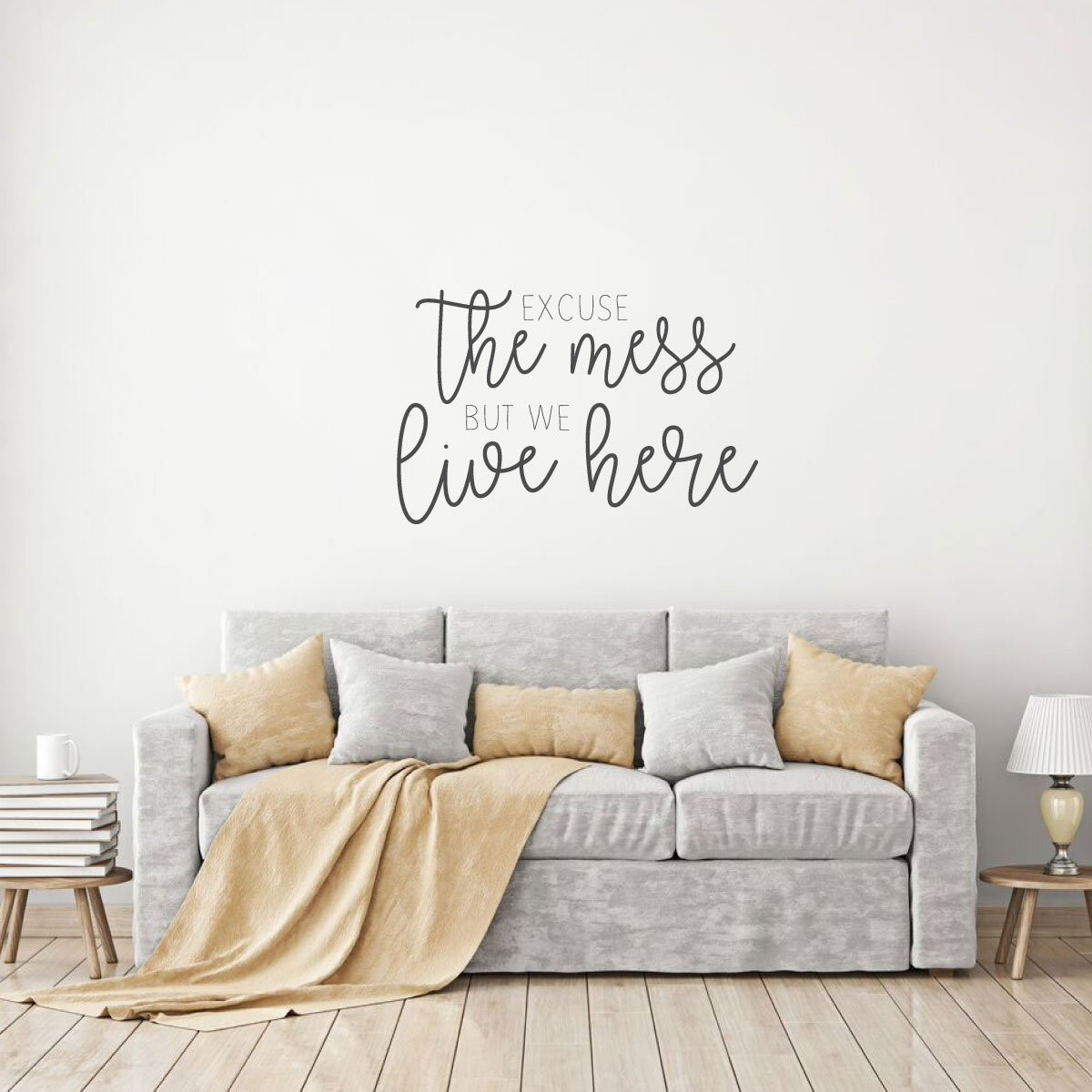 Living Room Wall Decals
 Excuse the Mess Quote for Living Room Vinyl Home Decor