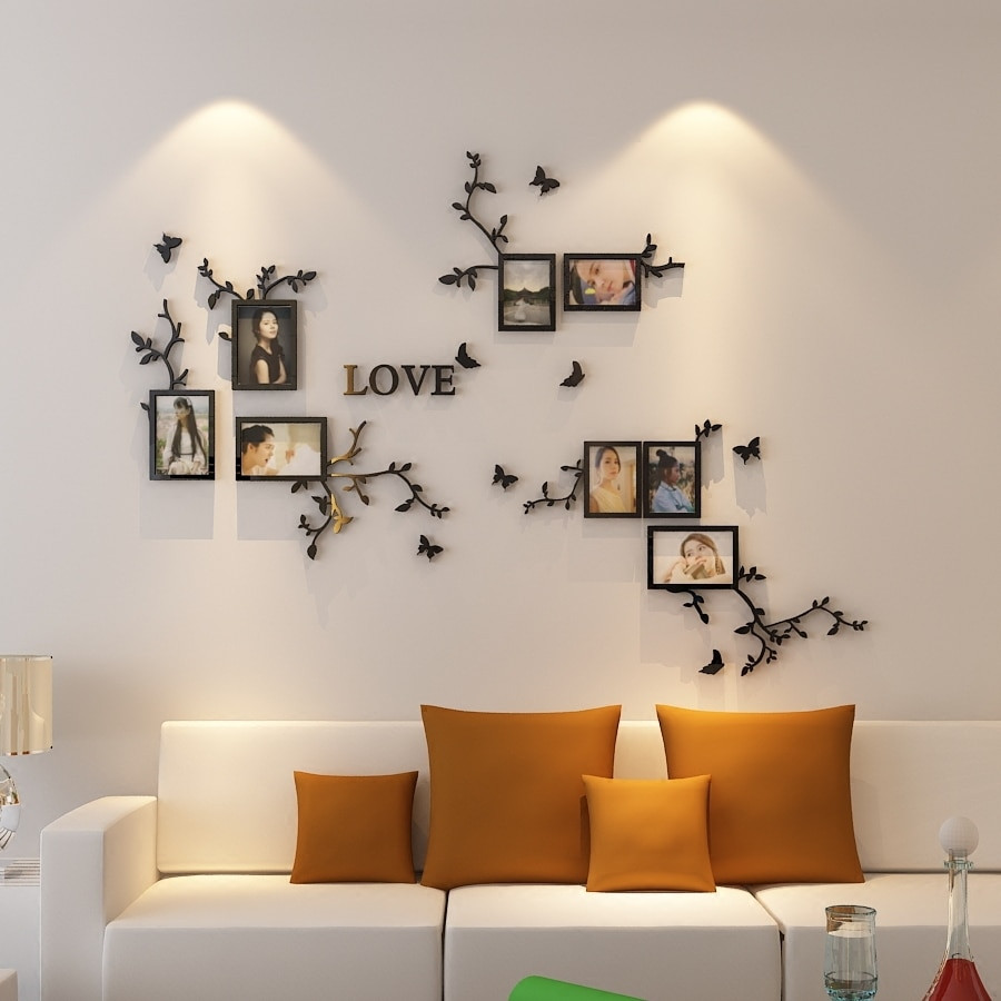 Living Room Wall Decals
 Hot sale Frame Wall 3d acrylic wall stickers Living