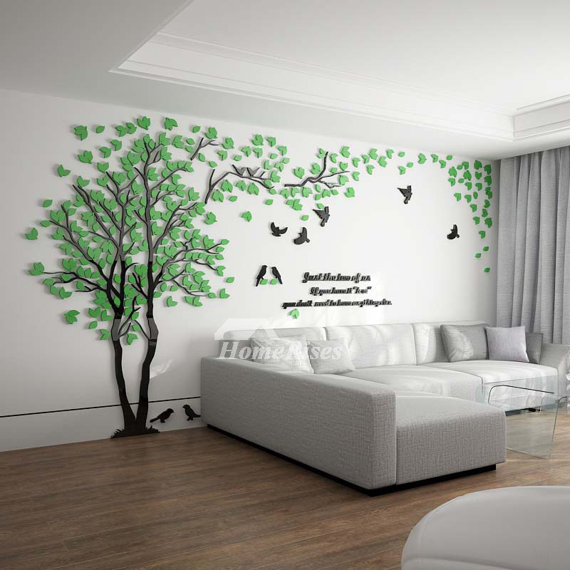 Living Room Wall Decals
 Tree Wall Decal 3D Living Room Green Yellow Acrylic Best