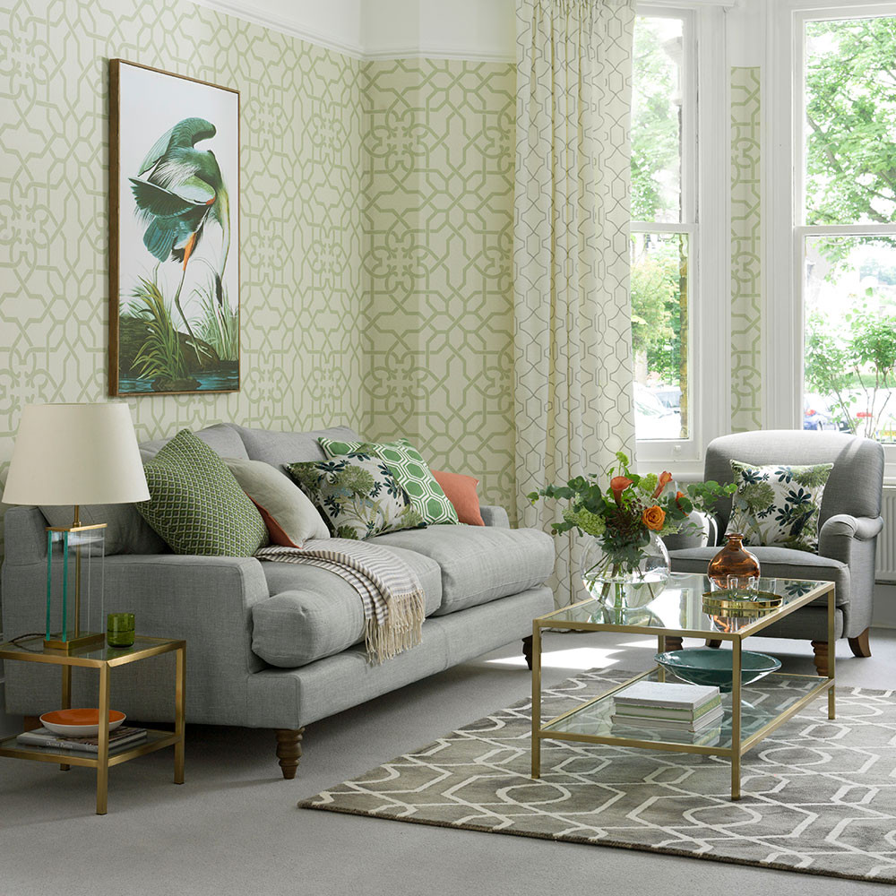 Living Room Wallpaper Ideas
 Green living room ideas for soothing sophisticated spaces