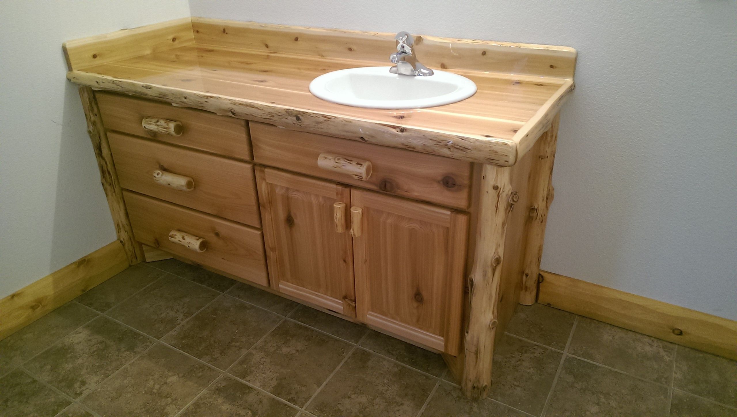 Log Bathroom Vanity
 Log Bathroom Vanity White Cedar