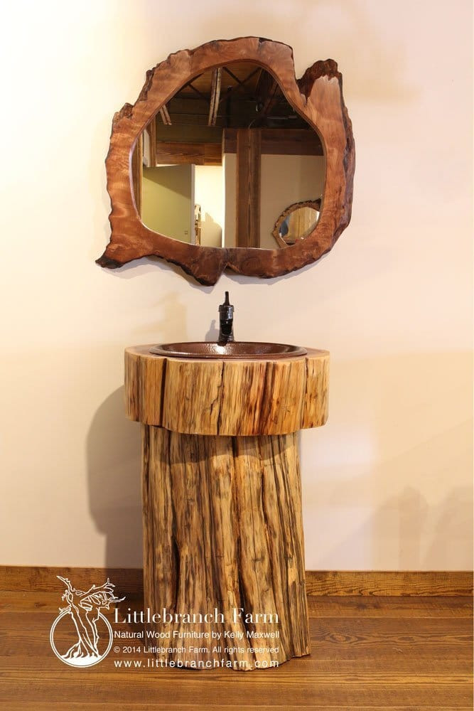Log Bathroom Vanity
 Log Vanity rustic bathroom vanities live edge logs