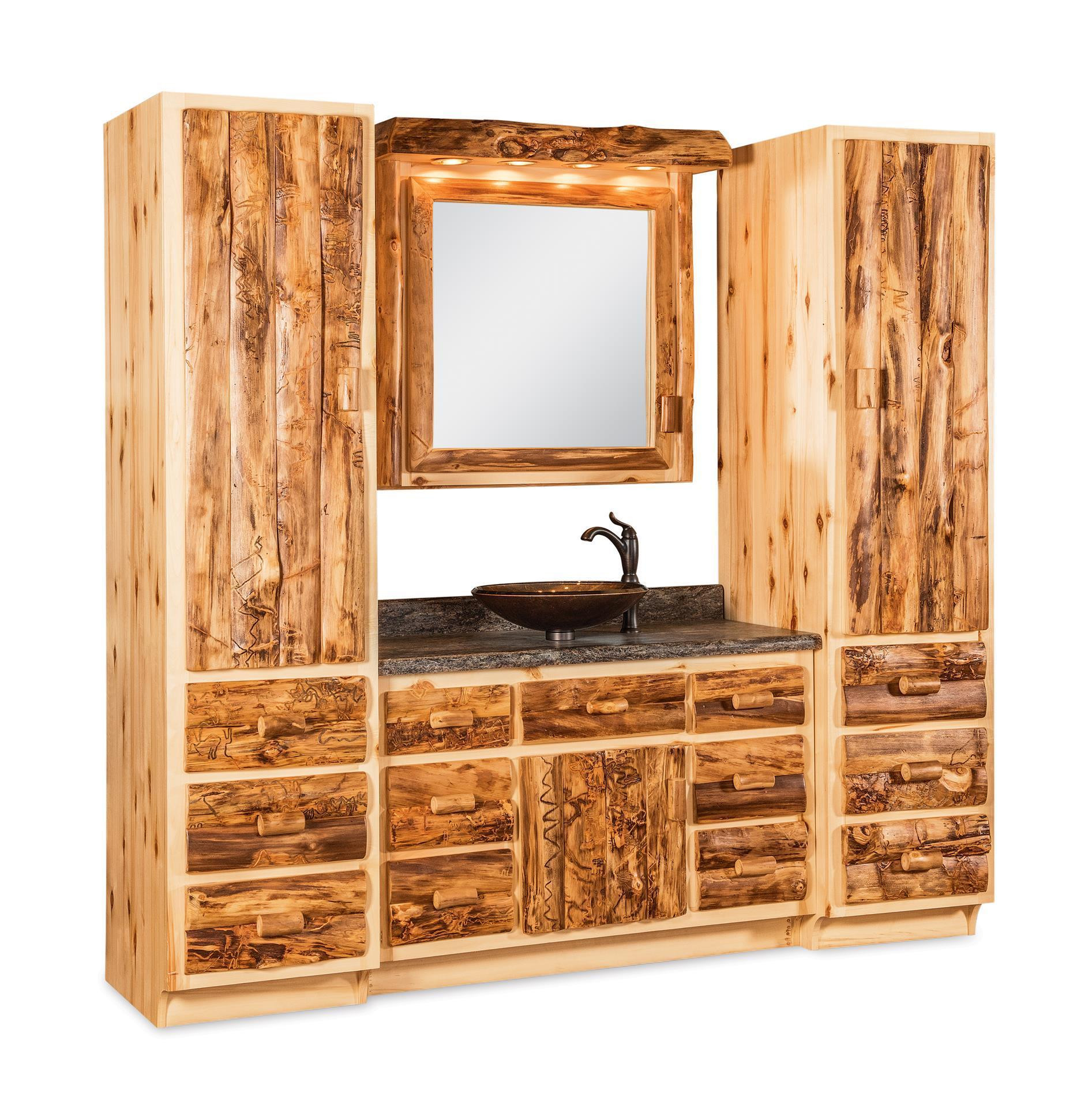 Log Bathroom Vanity
 Rustic Log Cabin Bathroom Vanity From DutchCrafters Amish