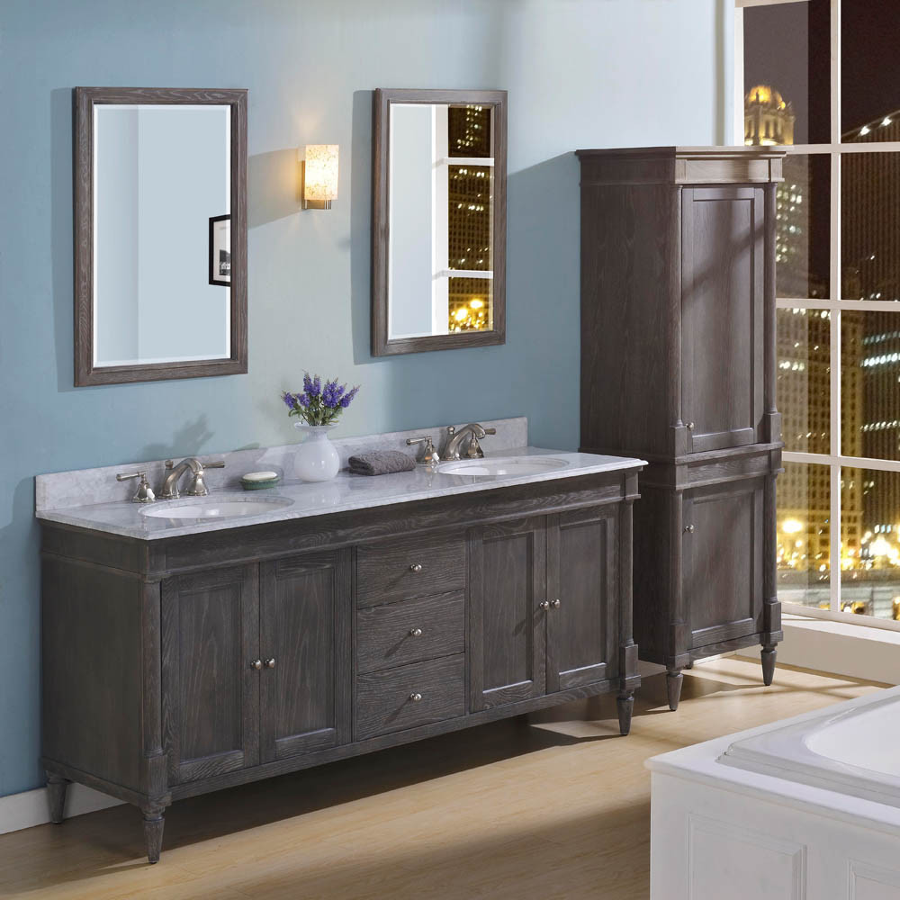 Lowe'S Bathroom Cabinets
 Fairmont Designs Rustic Chic 72" Vanity Double Bowl