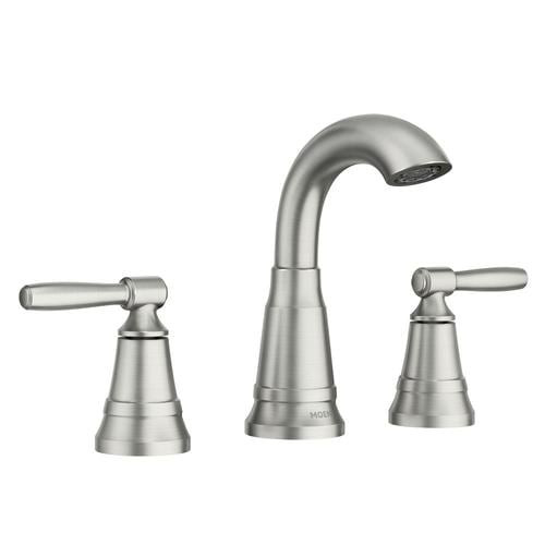 Lowes Moen Bathroom Faucets
 Moen Halle Spot Resist Brushed Nickel 2 handle Widespread